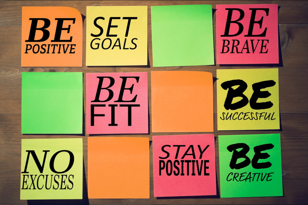 positive messages with colorful squares 1